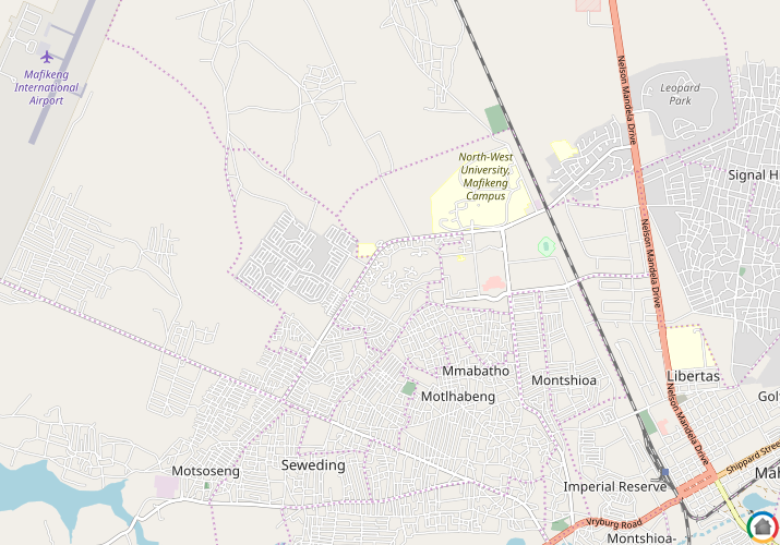 Map location of Mmabatho